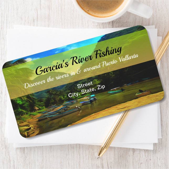 Mismaloya River Fishing Boats 0344 Address Label (Creator Uploaded)