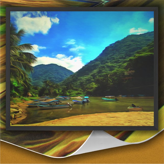 Mismaloya River Fishing Boats 0344 Art Print (Creator Uploaded)