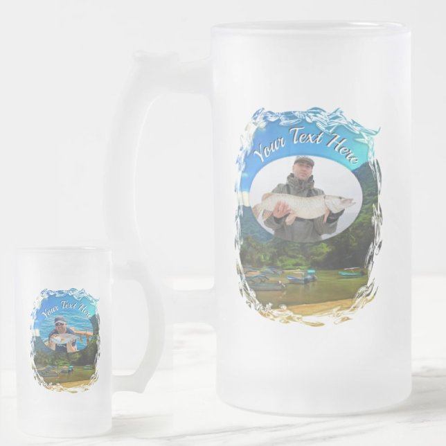 Mismaloya River Fishing Boats 0344 Frosted Glass Beer Mug (Creator Uploaded)