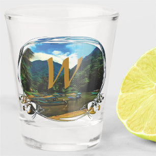 Mismaloya River Fishing Boats 0344 Shot Glass