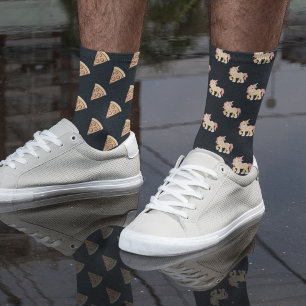 Mismatch Pattern of Pizza and Unicorns Socks