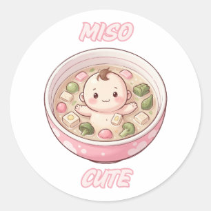 Miso Cute Baby Print Whimsical Nursery Art Classic Round Sticker