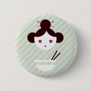 Miso girl 6 cm round badge