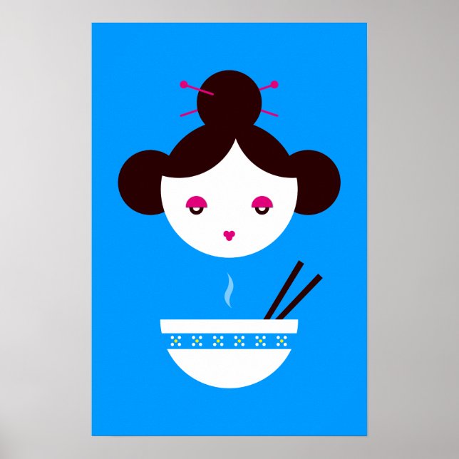 Miso girl (customisable background!) poster (Front)