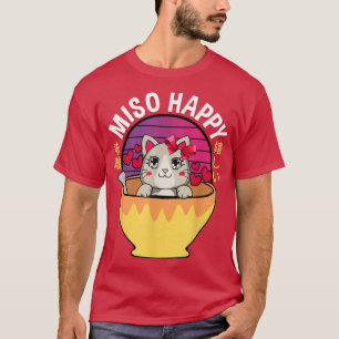 Miso Happy Anime Cat Miso Soup Omiotsuke Japanese T-Shirt