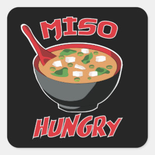 Miso Hungry Funny Food Kawaii Square Sticker