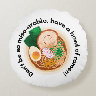 Miso Ramen Funny Round Cushion