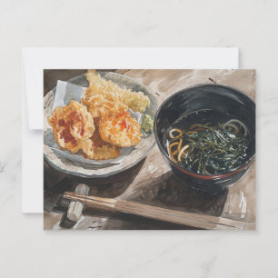 Miso Soup and Tempura Postcard