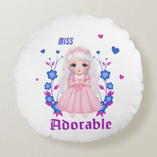 Miss adorable round cushion