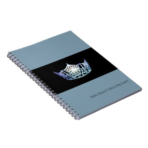 Miss America Baby Blue Crown Notebook- Custom Name Spiral Notebook