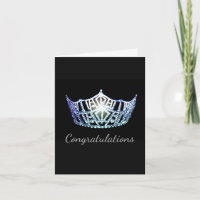 Miss America Bby Blue Crown Greeting Card-Congrats