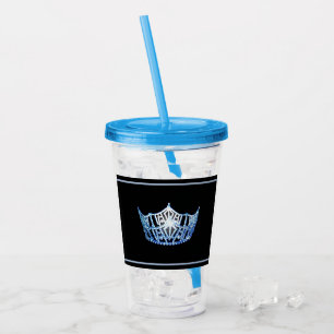 Miss America Blue Crown Acrylic Tumbler