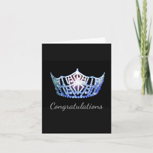Miss America Blue Crown Greeting Card-Congrats Card