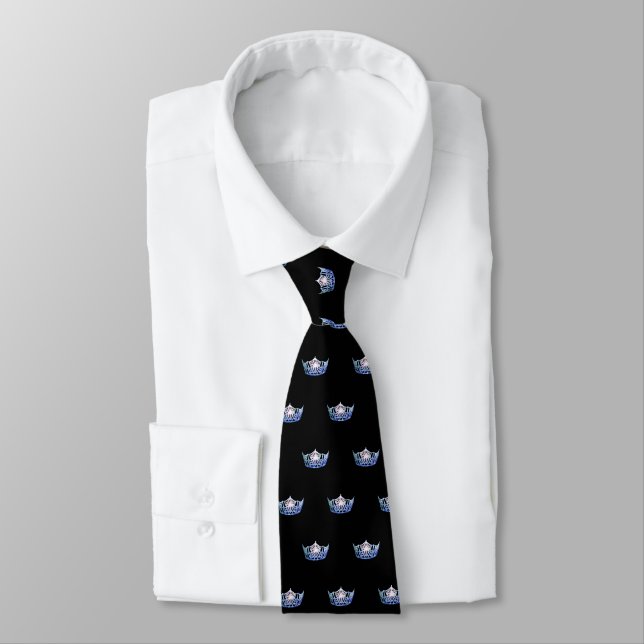 Miss America Blue Crown Men's Tie (Tied)