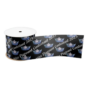 Miss America Blue Crown Satin Ribbon