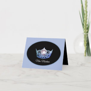 Miss America Blue Crown Thank You Card-Blue Card