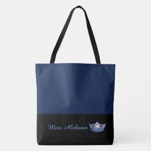 Miss America Blue Crown Tote Bag-Large Navy Bag