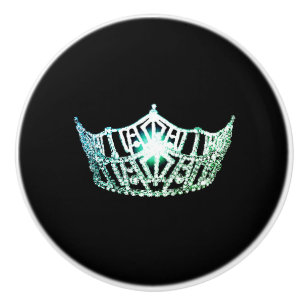 Miss America Celery Crown Ceramic Cabinet Knob
