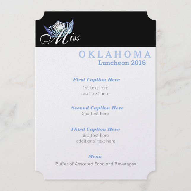 Miss America Classic Shimmer Luncheon Program Card (Front)