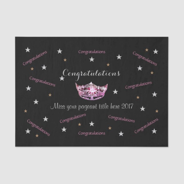 Miss America Congratulations Tissue Paper (Front)