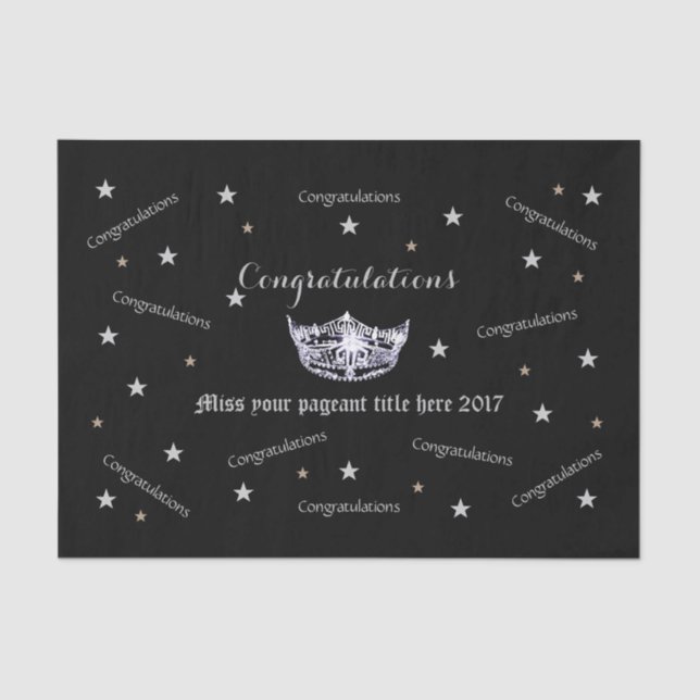 Miss America Congratulations Tissue Paper (Front)