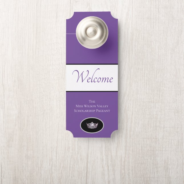 Miss America Crown Door Hanger Welcome Custom Name (On Knob)