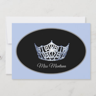 Miss America Crown Flat Note Cards-Blue Card