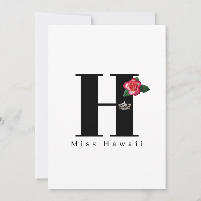 Miss America Crown Flat Note Cards-Rose Card (Front)
