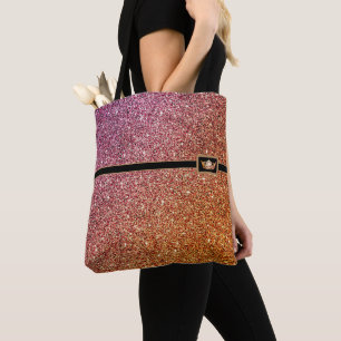 Miss America Crown Pageant Faux Glitter Tote Bag