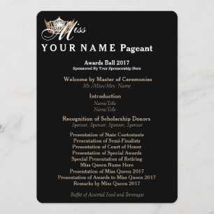 Miss America Gold Crown Awards Ball Program Card