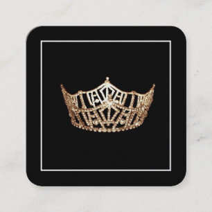 Miss America Gold Crown Business Cards