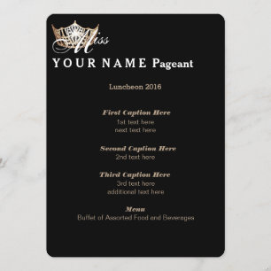 Miss America Gold Crown Luncheon Program Card