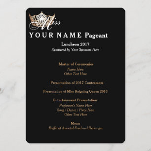 Miss America Gold Crown Luncheon Program Card