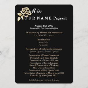 Miss America Gold Rose Awards Ball Program Card