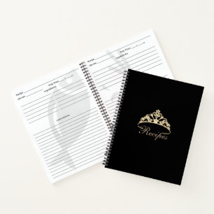 Miss America Gold Tiara Custom Recipe Notebook