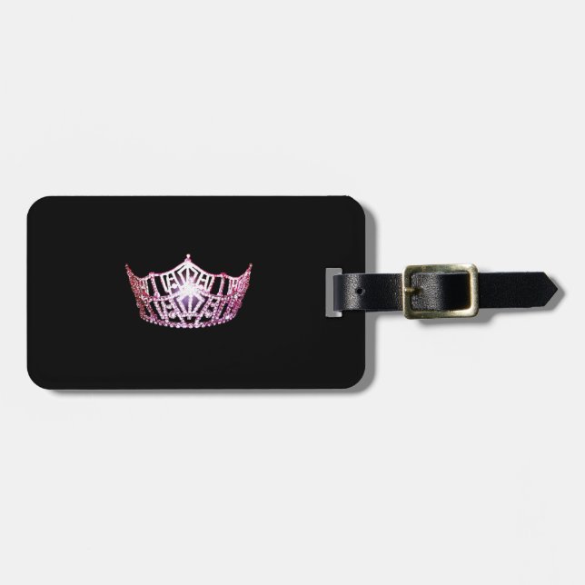 Miss America Light Pink Crown Luggage Tag (Front Horizontal)