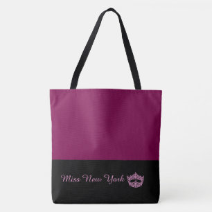 Miss America Like Crown Large Wine Tote Bag