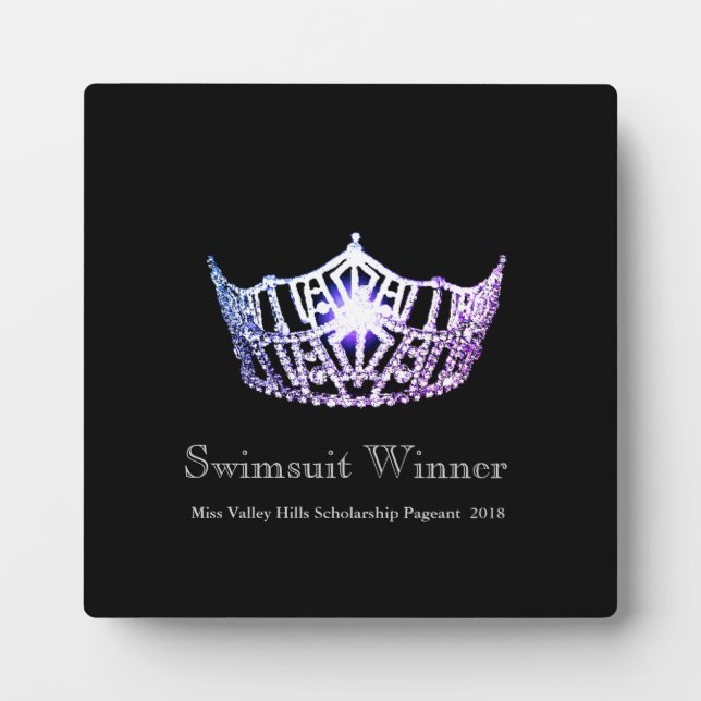 Miss America Lilac Crown Swimsuit Winner Plaque (Front)