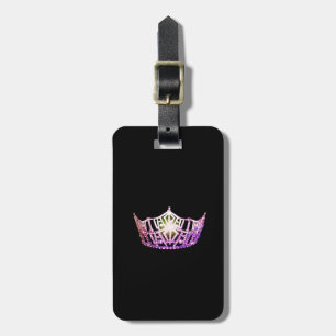 Miss America Orchid Crown Luggage Tag-Vertical Tag