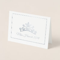 Miss America Pageant Silver Foil Tiara Note Card