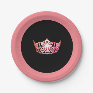 Miss America Pink-Coral Crown 7" Paper Plates