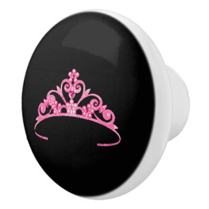Miss America Princess Crown Ceramic Cabinet Knob