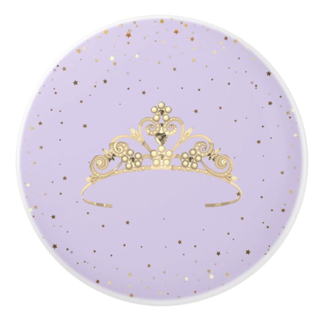 Miss America Princess Crown Ceramic Cabinet Knob (Front)