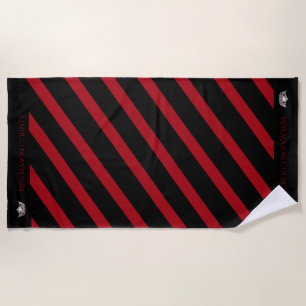 Miss America Red Stripe Crown Beach Towel