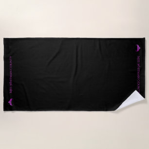 Miss America Rodeo Custom Fuchsia Crwn Beach Towel