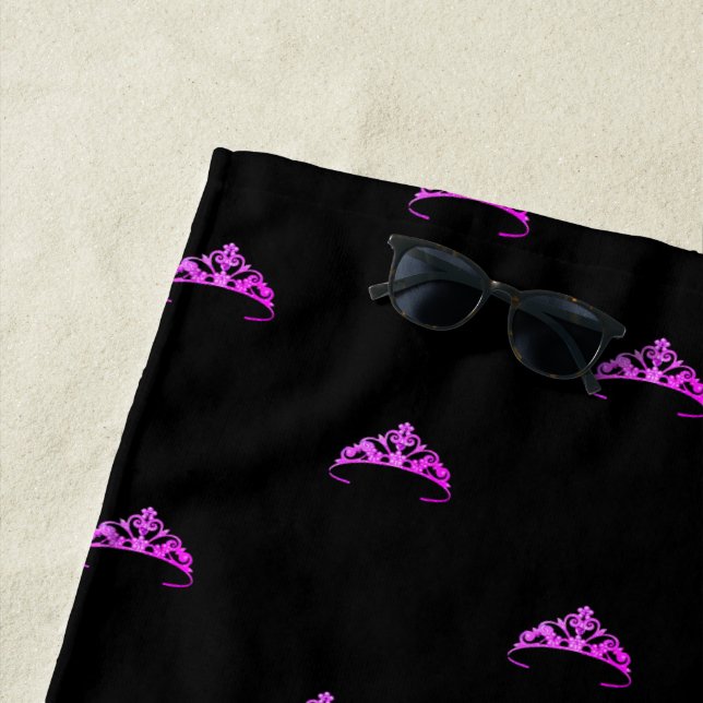 Miss America Rodeo USA Tiara Crown Beach Towel (In Situ)