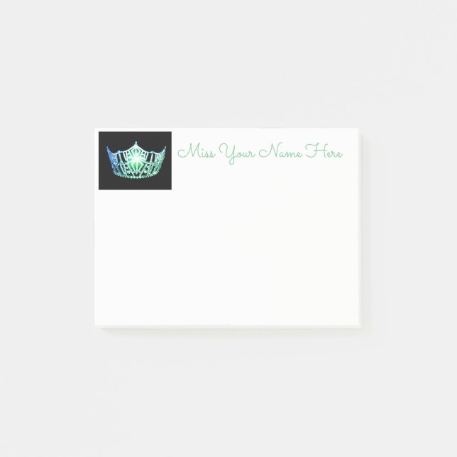 Miss America Sea Green Crown Post-it-Notes Post-it Notes (Front)