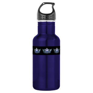 Miss America Silver-Blu Crown Pexagon Water Bottle