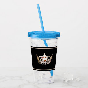 Miss America Silver Crown Acrylic Tumbler
