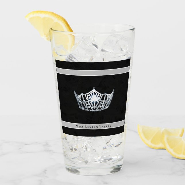Miss America Silver Crown & Custom Name Glass (Front Ice)